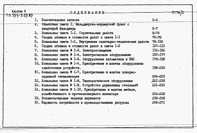 Состав альбома. Типовой проект 253-2-25.85Альбом 2 Сметы