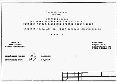 Состав альбома. Типовой проект 709-9-82.87Альбом 3 Спецификация оборудования     