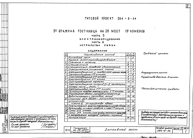 Состав альбома. Типовой проект 284-5-34Часть 5,6 Электрооборудование.Устройства связи.