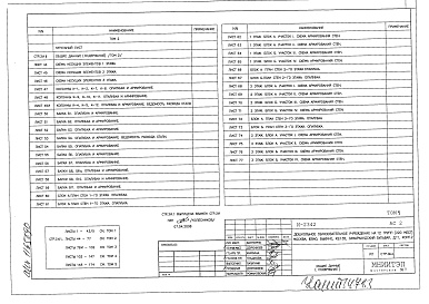 Состав альбома. Типовой проект И-2342АС2 Том 1,2,3,4,5 Архитектурные решения выше отметки 0.000