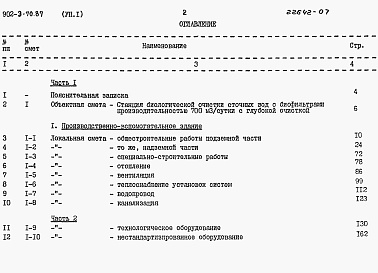 Состав альбома. Типовой проект 902-3-70.87Альбом 7 Сметы Части 1, 2