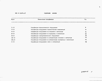 Состав альбома. Типовой проект 409-11-16.94Альбом 3 Спецификация оборудования 
