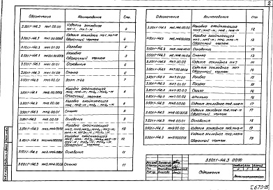 Состав альбома. Серия 3.501.1-146 ПролетныеВыпуск 3 Стальные изделия. Рабочие чертежи