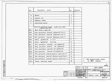 Состав альбома. Типовой проект 223-1-408.83Альбом 0 Архитектурно-строительные чертежи нулевого цикла     