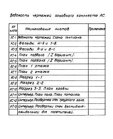 Состав альбома. Типовой проект 252-01-146с.87Альбом 2 Архитектурно-строительные решения