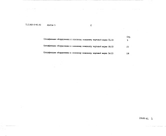 Состав альбома. Типовой проект 902-3-90.90Альбом 5 Спецификации оборудования     