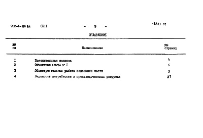 Состав альбома. Типовой проект 902-1-86.84Альбом 12 Сметы. Подземная часть. Монолитный вариант (открытый способ в сухих грунтах)