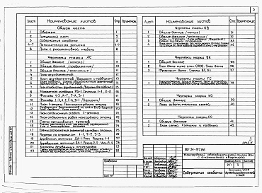 Состав альбома. Типовой проект 188-24-197.86Альбом 1 Архитектурно-строительные, санитарно-технические и электротехнические чертежи