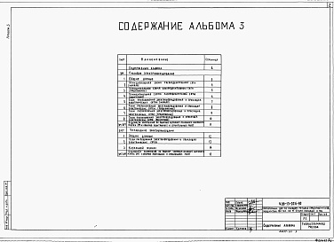 Состав альбома. Типовой проект 409-13-026.90Альбом 3 Силовое электрооборудование. Управление электроприводами     