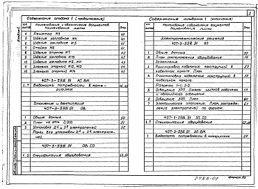 Состав альбома. Типовой проект 407-3-598.91Альбом 1 Общая пояснительная записка. Архитектурно-строительные решения. Отопление и вентиляция. Электротехнические решения