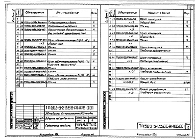 Состав альбома. Типовой проект 503-5-23.86Альбом 6 Техническая документация для заводов-изготовителей