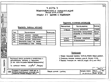 Состав альбома. Типовой проект 114-96-58.84Альбом 2 Часть 1 Архитектурно-строительные чертежи выше отм.0.000. Часть 2 Отопление и вентиляция выше отм.0.000. Часть 3 Водоснабжение и канализация выше отм.0.000. Часть 4 Газоснабжение. Часть 5 Электрооборудование. Часть 6 Связь и сигнализация. Часть 7