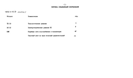 Состав альбома. Типовой проект 709-9-072.87Альбом 2 Спецификации оборудования     