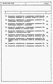 Состав альбома. Типовой проект 184-24-238.13.87Альбом 5 Ведомости потребности в материалах