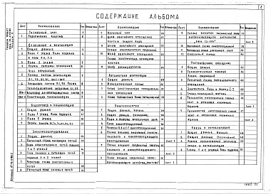 Состав альбома. Типовой проект 264-12-244.85Альбом 2 Чертежи санитарно-технические, электрооборудования, связи и сигнализации, автоматики вентиляционных систем, кинотехнологические, звукотехнические и постановочного освещения