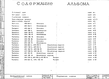 Состав альбома. Шифр Сборные железобетонныеАльбом 10 Распорки сантехнические. Рабочие чертежи. Редакция 2. Шифр 65/12982