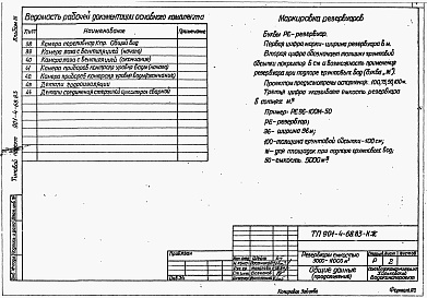 Состав альбома. Типовой проект 901-4-68.83Альбом 3 Конструкции железобетонные