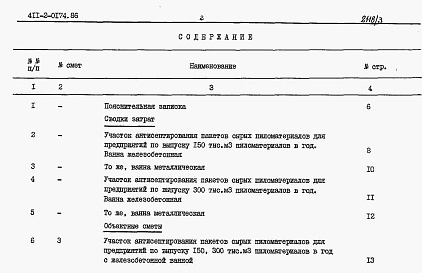 Состав альбома. Типовой проект 411-2-0174.86Альбом 3 Сметы.     