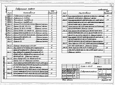 Состав альбома. Типовой проект 816-1-113.87Альбом 5 Строительные конструкции и изделия 