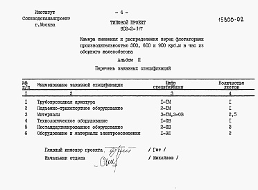 Состав альбома. Типовой проект 902-2-317Альбом 2 Заказные спецификации