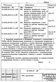 Состав альбома. Типовой проект 94-0120.84Альбом 5 Ведомости потребности в материалах