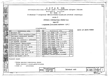 Состав альбома. Типовой проект 111-108-2Часть 2 Отопление и вентиляция выше 0.00