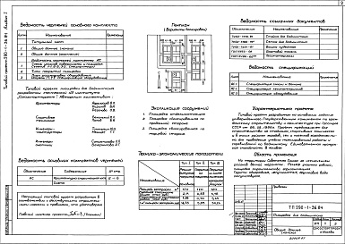 Состав альбома. Типовой проект 290-1-36.84Альбом 1. Архитектурно-строительная часть.    