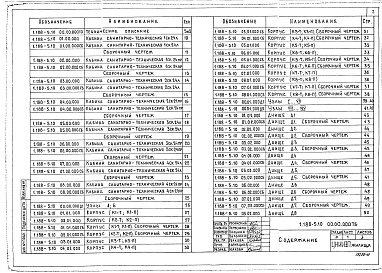 Состав альбома. Серия 1.188-5 Железобетонные Выпуск 10 Строительные чертежи разобщенных и совмещенных кабин типа "Колпак" из тяжелого цементного бетона и керамзитобетона для жилых зданий с теплым чердаком