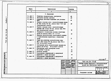 Состав альбома. Типовой проект 401-011-76.88Альбом 1 Пояснительная записка. Горно-строительные решения. Конструкции металлические    