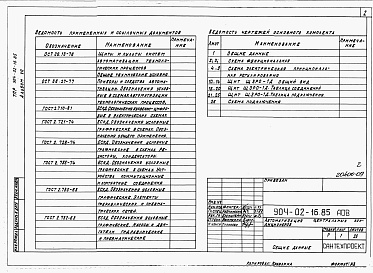 Состав альбома. Типовой проект 904-02-16.85Альбом 7 Кондиционер с рециркуляцией и воздухонагревателем второго подогрева.      Электрическая система регулирования      /КТЦ2-10...КТЦ2-80/      