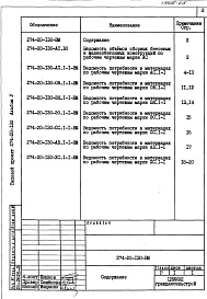 Состав альбома. Типовой проект 274-20-130Альбом 5 Ведомости потребности в материалах.