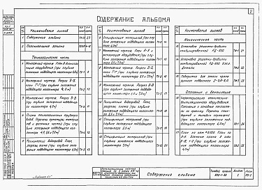 Состав альбома. Типовой проект 902-1-33Альбом 1 Технологическая часть, механическая часть, отопление и вентиляция, внутренний водопровод и канализация