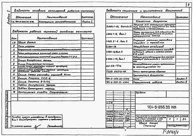 Состав альбома. Типовой проект 704-3-056.93Альбом 1 Пояснительная записка. Железобетонные конструкции     
