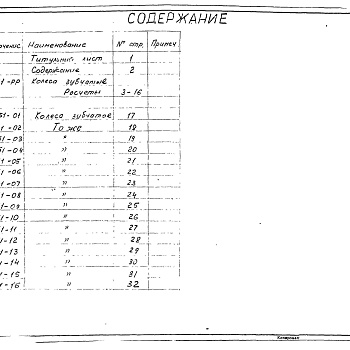 Состав фльбома. Серия 5.406-1 УстановкаВыпуск 15-1 Коолеса зубчатые. Рабочие чертежи.