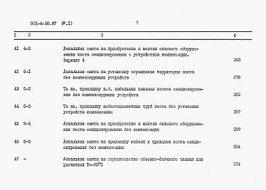 Состав альбома. Типовой проект 501-4-30.87Альбом 4 Сметы. Часть 1