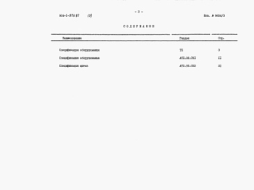 Состав альбома. Типовой проект 904-1-073.87Альбом 3 Спецификации оборудования