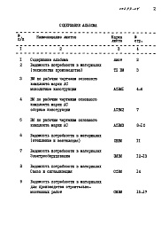 Состав альбома. Типовой проект 705-1-177.85Альбом 4 Ведомости потребности в материалах