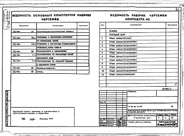 Состав альбома. Типовой проект 181-96-63.85Альбом 1 Архитектурно-строительные, сантехнические и электротехнические чертежи