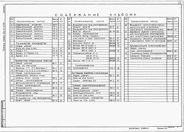 Состав альбома. Типовой проект 814-5-27.91Альбом 1 Пояснительная записка.  Технология производства. Архитектурно-строительные решения. Газоснабжение. Внутренние водопровод и канализация. Силовое электрооборудование. Автоматизация газоснабжения     