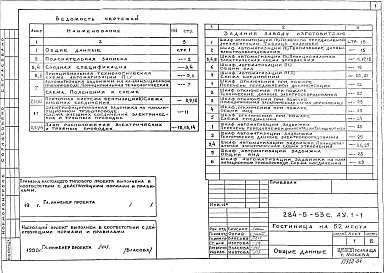 Состав альбома. Типовой проект 284-5-53сАльбом 3 Автоматизация сантехустройств АУ1-1.