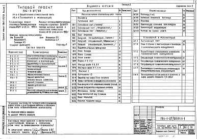 Состав альбома. Типовой проект 284-1-87/80Альбром 1 Архитектурно-строительная часть. Технология и механизация