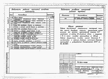 Состав альбома. Типовой проект 704-1-158.83Альбом 1 Стальные конструкции для надземной и подземной установки.     