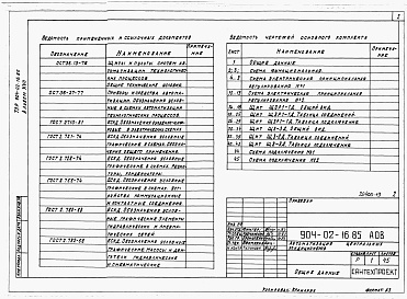 Состав альбома. Типовой проект 904-02-16.85Альбом 17 Кондиционер с рециркуляцией, воздухонагревателем первого подогрева и четырьмя доводчиками.      Электрическая система регулирования      /КТЦ2-10...КТЦ2-80/      