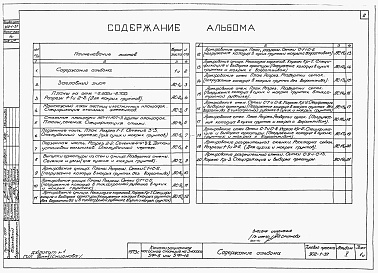 Состав альбома. Типовой проект 902-1-37Альбом 5 Архитектурно-строительная часть (глубина заложения подводящего коллектора 7,0 м). Подземная часть   