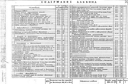 Состав альбома. Типовой проект 294-6-1/71Альбом 2 Технологическая, сантехническая и электротехническая части