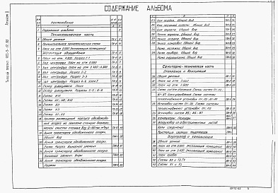 Состав альбома. Типовой проект 902-5-12.85Альбом 2 Технологическая, санитарно-техническая части    