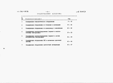 Состав альбома. Типовой проект 816-1-82.86Альбом 6 Спецификации оборудования
