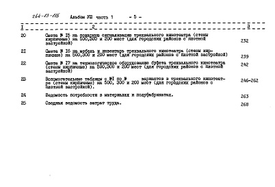 Состав альбома. Типовой проект 264-13-116Альбом 8 Часть 1. Сметы