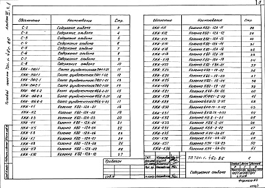 Состав альбома. Типовой проект 701-1-46с.86Альбом 6 Чертежи строительных изделий. Части 1, 2, 3     