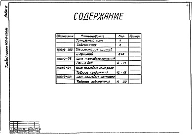 Состав альбома. Типовой проект 406-9-280.84Альбом 3. Тепловой контроль и автоматизация. Чертежи-здания заводу-изготовителю.